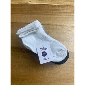 Deal Worthy Toddler 2T-3T Ankle Socks 8 Pairs Multicolor Black/White/Grey